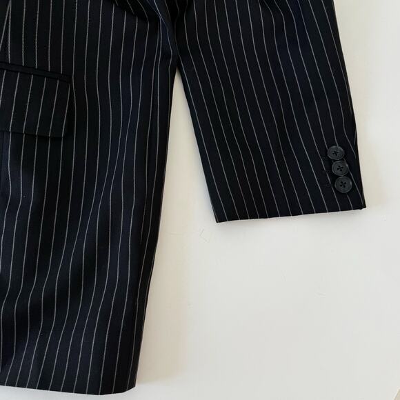 Dolce and Gabbana Virgin Wool Suit Black Striped Single Breasted Mens IT 52 Auth - Picture 6 of 16
